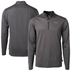 Cutter & Buck Big & Tall Virtue Eco Pique Micro Stripe Tri-Blend Quarter-Zip Jacket - Baltimore Ravens Jackets