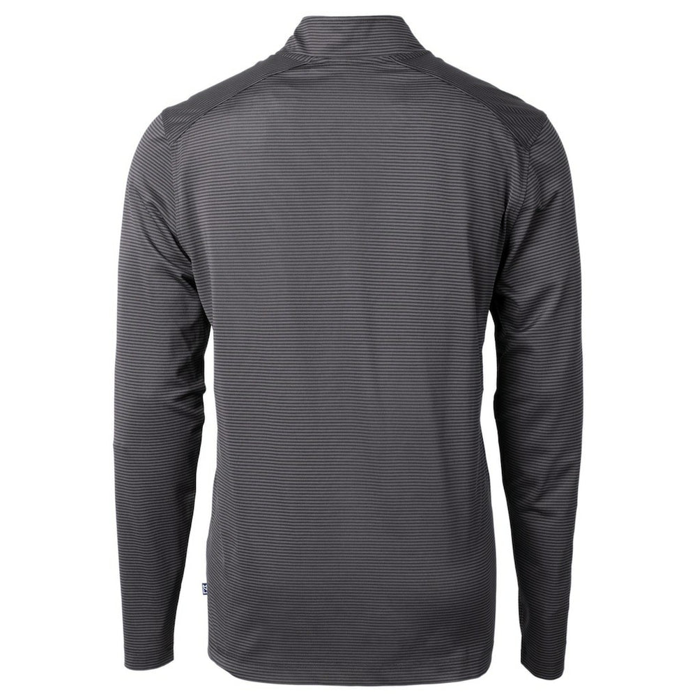 Cutter & Buck Big & Tall Virtue Eco Pique Micro Stripe Tri-Blend Quarter-Zip Jacket - Baltimore Ravens Jackets