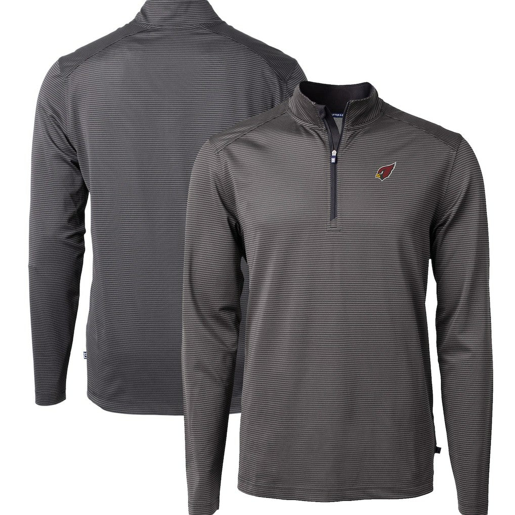 Cutter & Buck Big & Tall Virtue Eco Pique Micro Stripe Tri-Blend Quarter-Zip Jacket - Arizona Cardinals Jackets