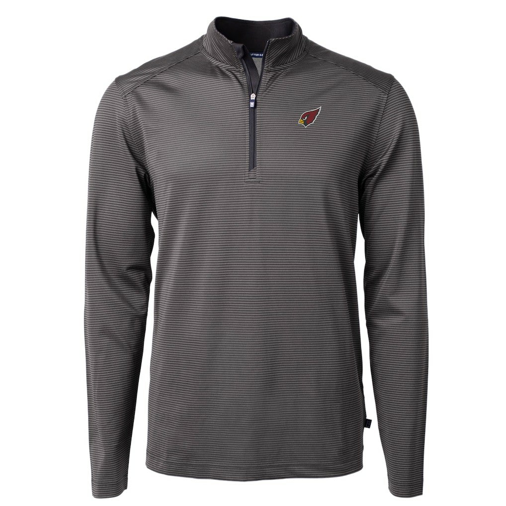 Cutter & Buck Big & Tall Virtue Eco Pique Micro Stripe Tri-Blend Quarter-Zip Jacket - Arizona Cardinals Jackets