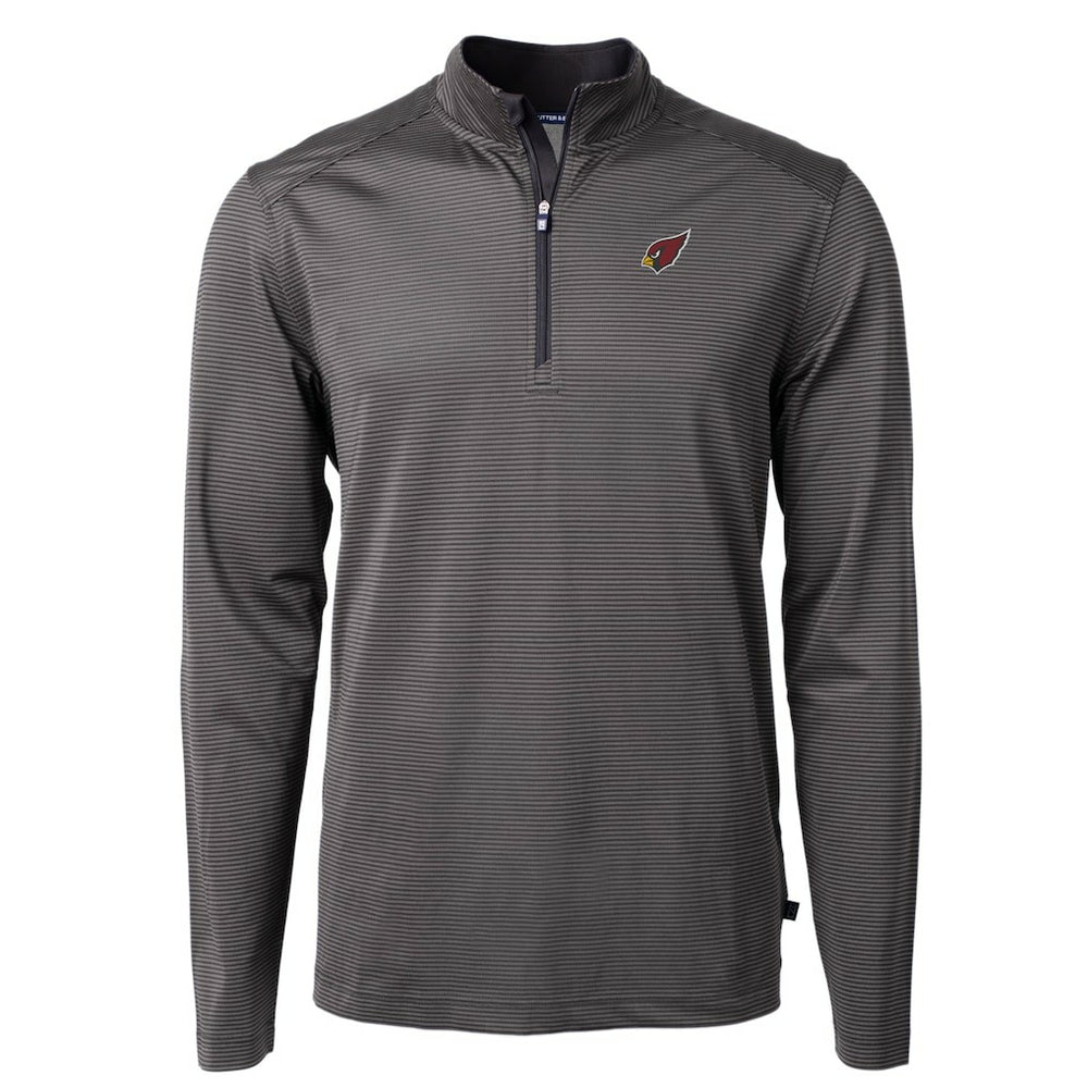 Cutter & Buck Big & Tall Virtue Eco Pique Micro Stripe Tri-Blend Quarter-Zip Jacket - Arizona Cardinals Jackets