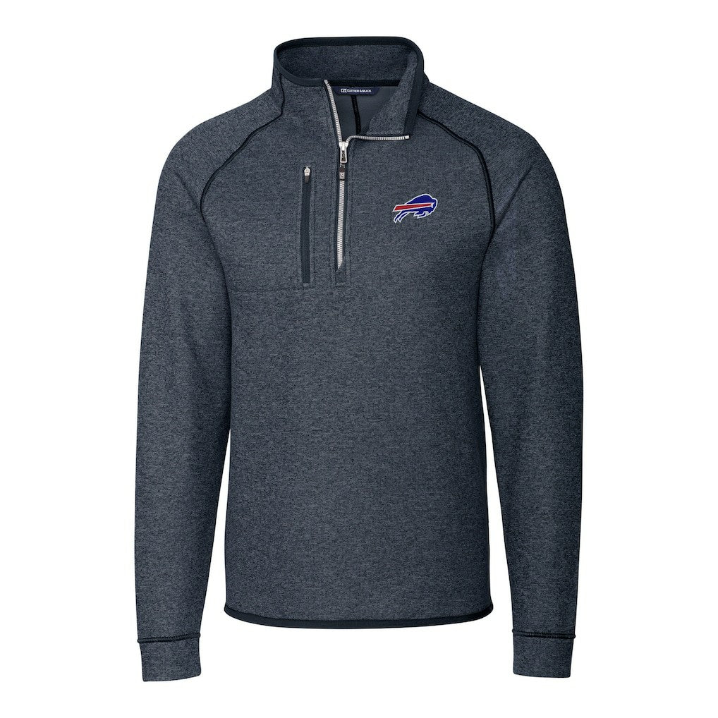Cutter & Buck Big & Tall Mainsail Sweater-Knit Half-Zip Jacket - Buffalo Bills Jackets