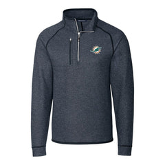 Cutter & Buck Big & Tall Mainsail Sweater-Knit Half-Zip Jacket - Miami Dolphins Jackets