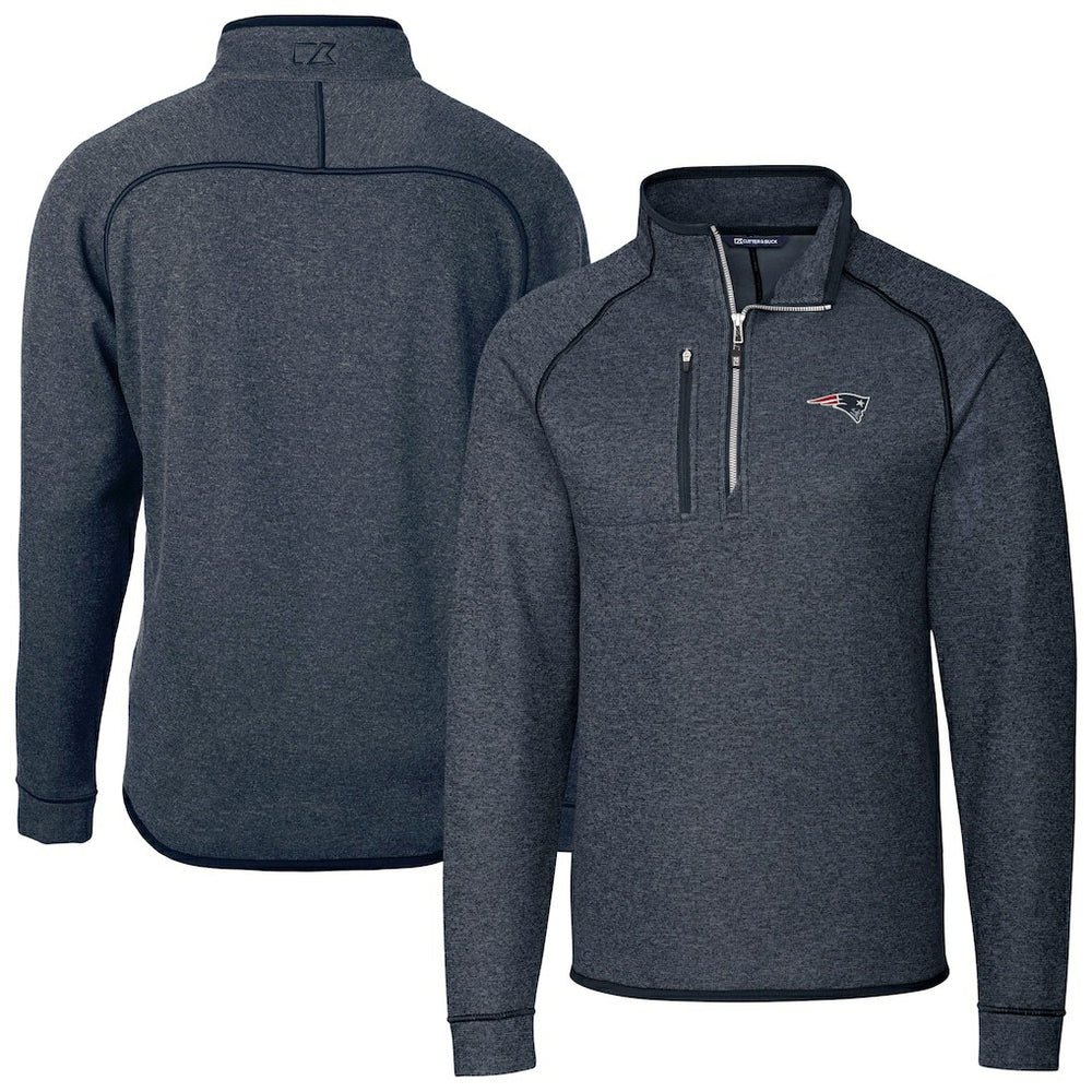 Cutter & Buck Big & Tall Mainsail Sweater-Knit Half-Zip Jacket - New England Patriots Jackets