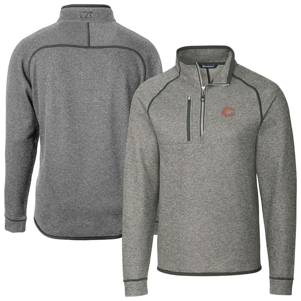 Cutter & Buck Big & Tall Mainsail Sweater-Knit Half-Zip Jacket - Chicago Bears Jackets