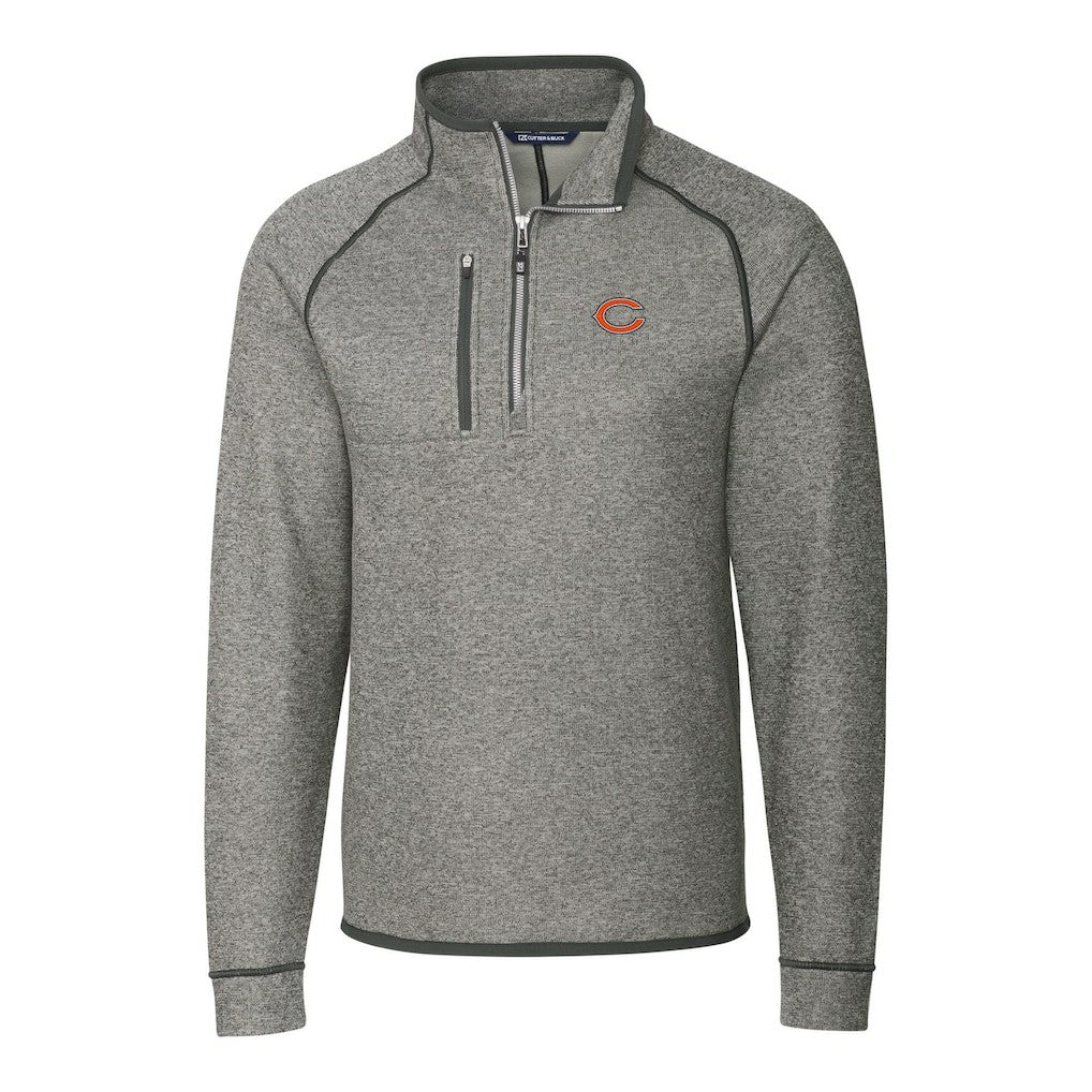Cutter & Buck Big & Tall Mainsail Sweater-Knit Half-Zip Jacket - Chicago Bears Jackets