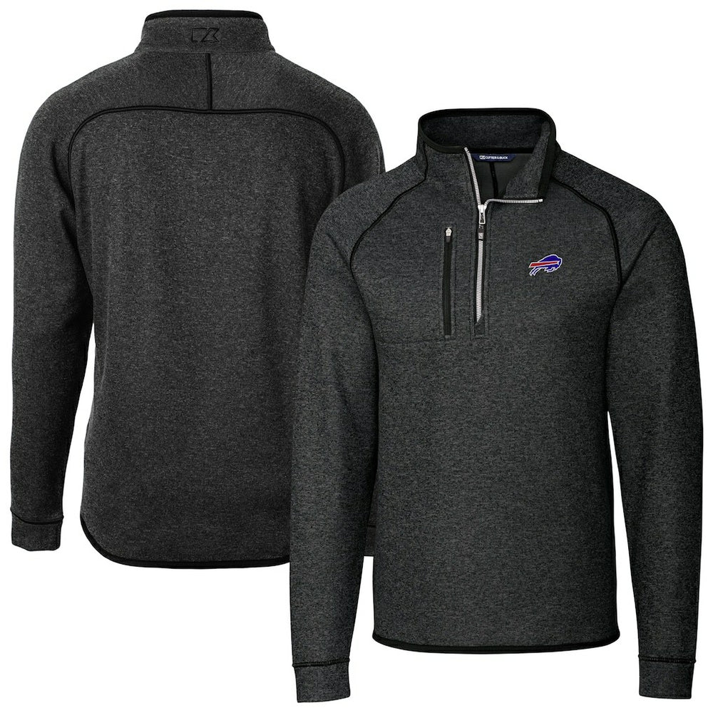 Cutter & Buck Big & Tall Mainsail Sweater-Knit Half-Zip Jacket - Buffalo Bills Jackets