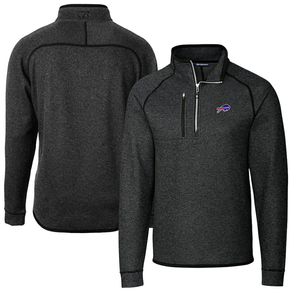 Cutter & Buck Big & Tall Mainsail Sweater-Knit Half-Zip Jacket - Buffalo Bills Jackets