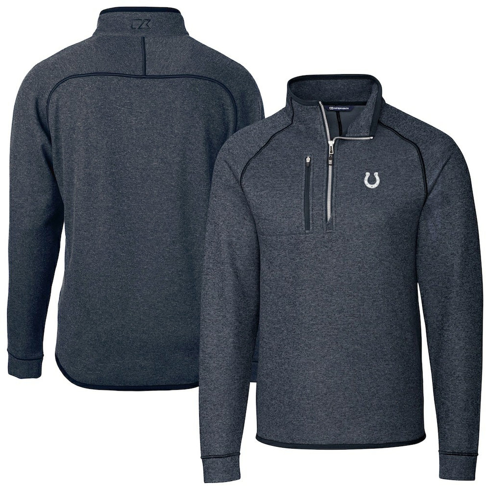 Cutter & Buck Big & Tall Mainsail Sweater-Knit Half-Zip Jacket - Indianapolis Colts Jackets