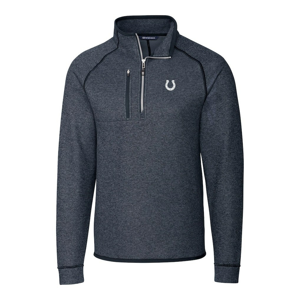 Cutter & Buck Big & Tall Mainsail Sweater-Knit Half-Zip Jacket - Indianapolis Colts Jackets