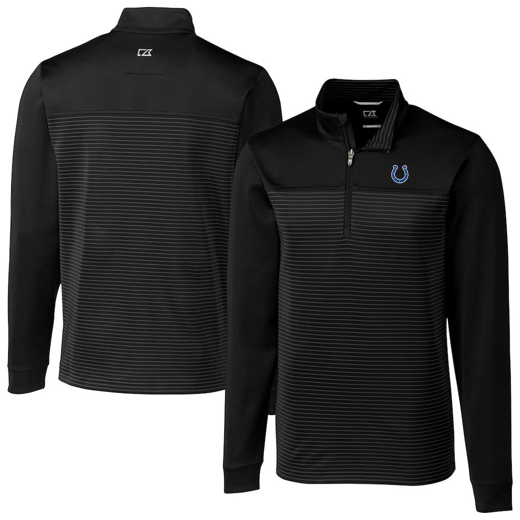 Cutter & Buck Traverse Eco Stripe Tri-Blend DryTec Quarter-Zip Jacket - Indianapolis Colts Jackets