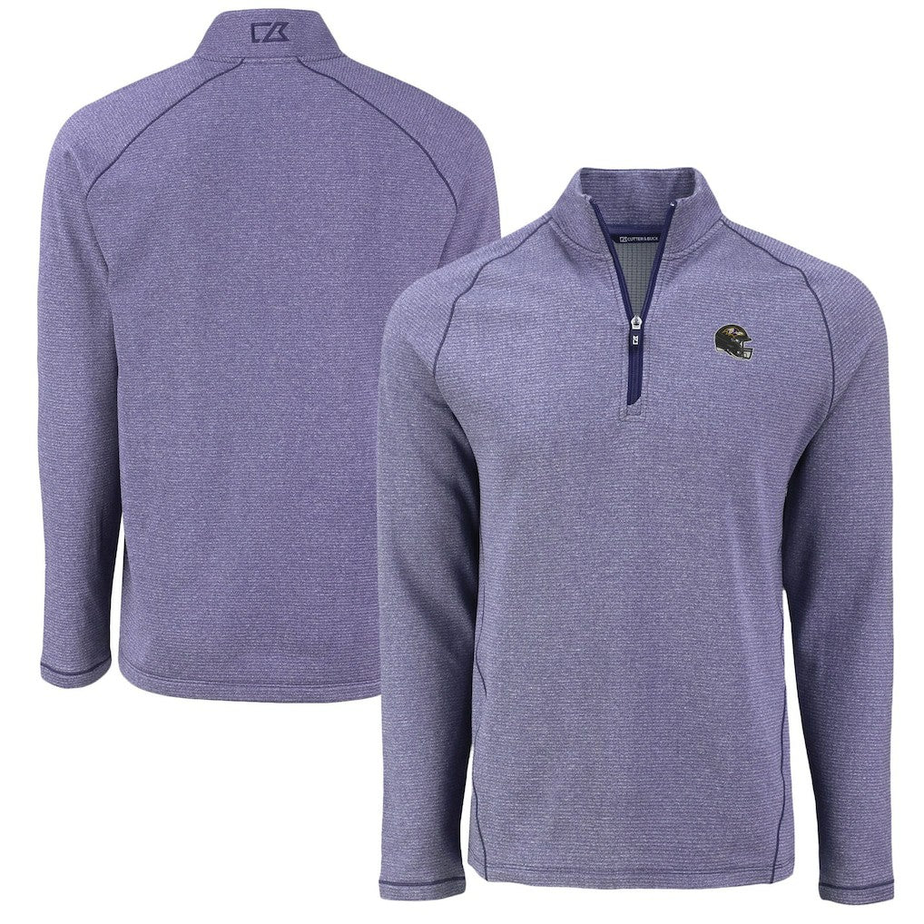 Cutter & Buck Peshastin Eco Fleece Tri-Blend Raglan Recycled Quarter-Zip Jacket - Baltimore Ravens Jackets