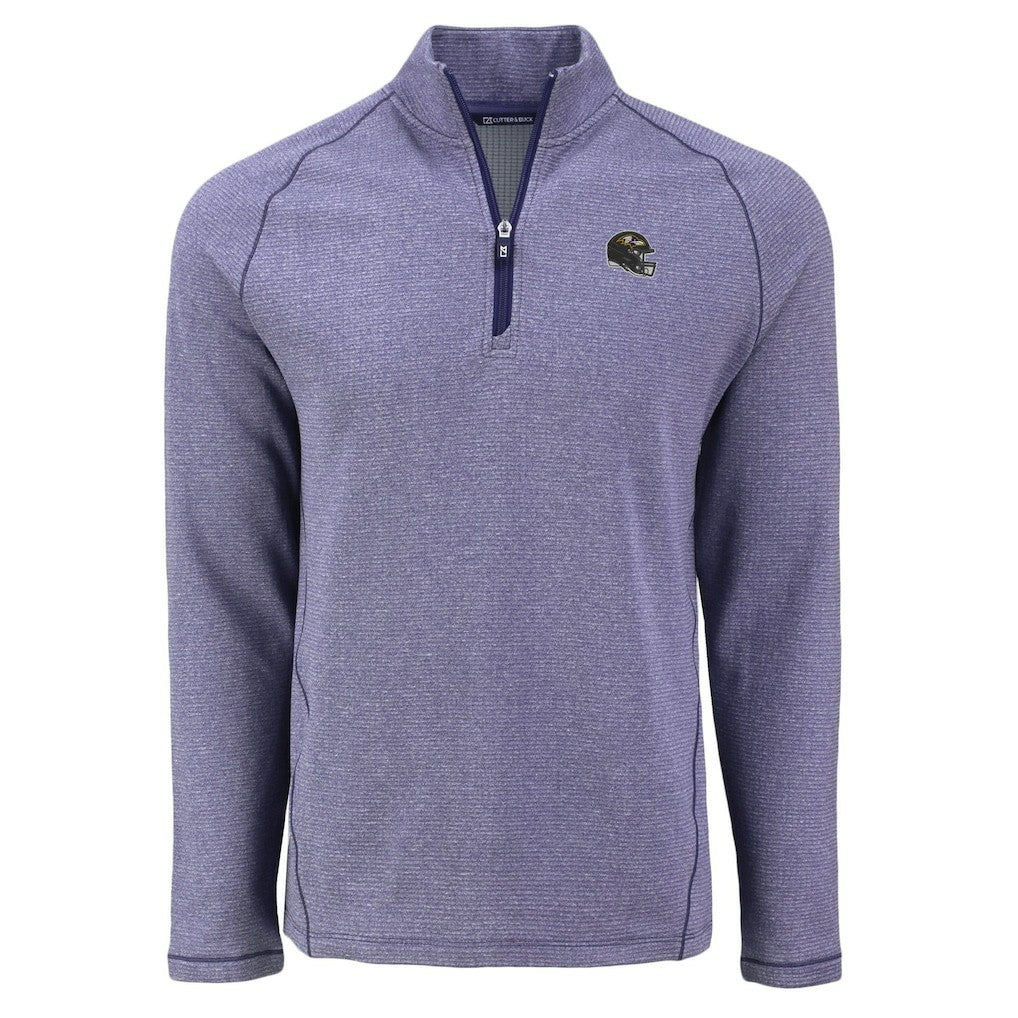 Cutter & Buck Peshastin Eco Fleece Tri-Blend Raglan Recycled Quarter-Zip Jacket - Baltimore Ravens Jackets