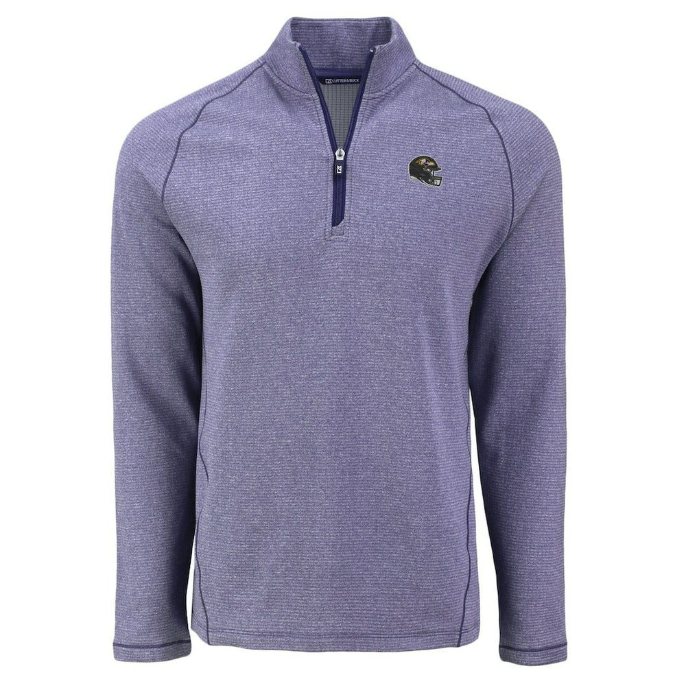 Cutter & Buck Peshastin Eco Fleece Tri-Blend Raglan Recycled Quarter-Zip Jacket - Baltimore Ravens Jackets