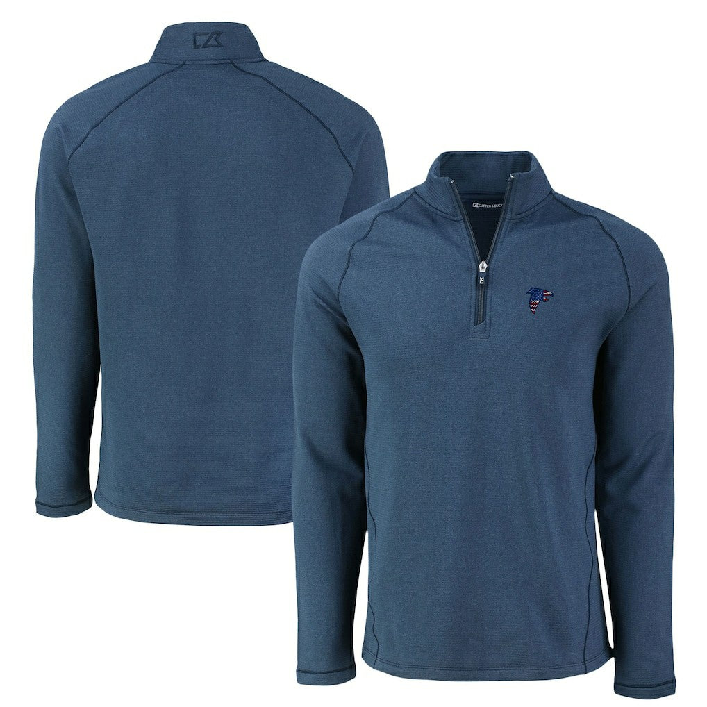 Cutter & Buck Peshastin Eco Fleece Tri-Blend Raglan Recycled Quarter-Zip Jacket - Atlanta Falcons Jackets