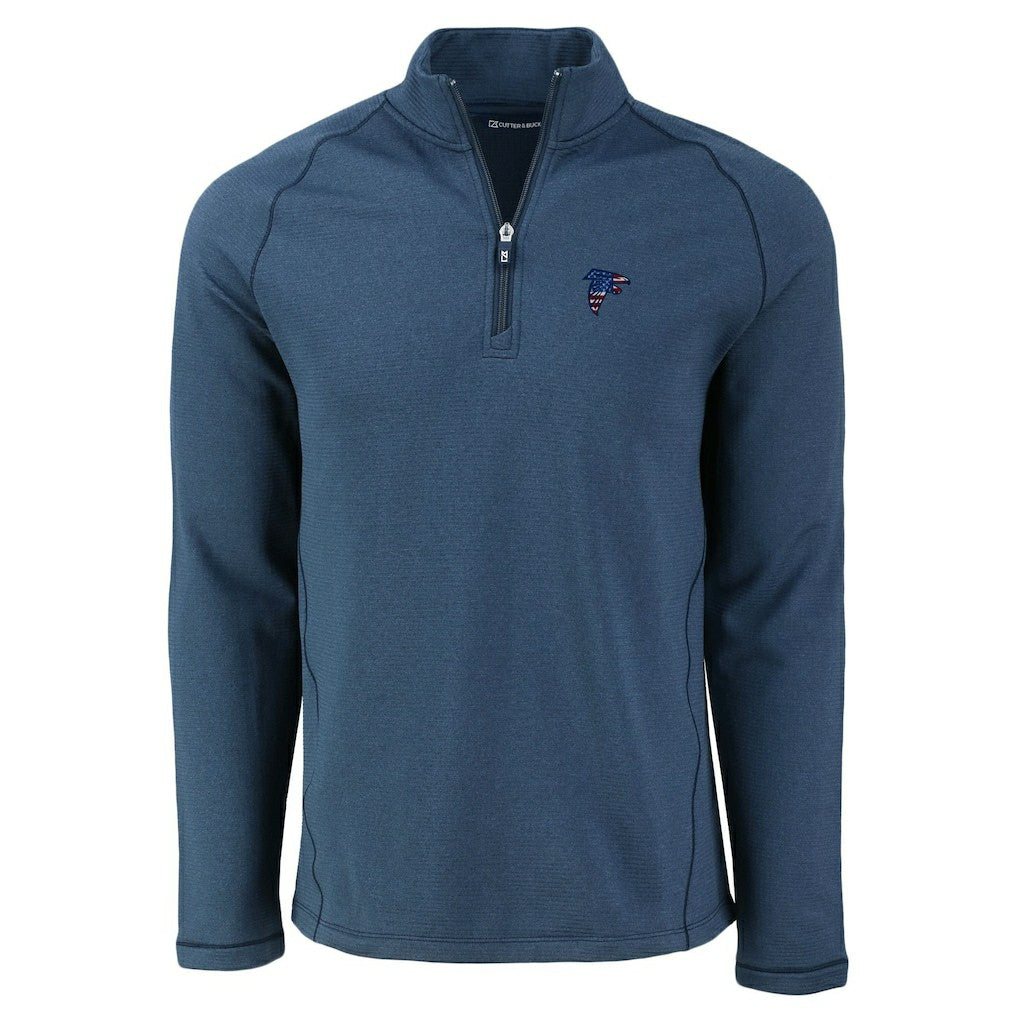 Cutter & Buck Peshastin Eco Fleece Tri-Blend Raglan Recycled Quarter-Zip Jacket - Atlanta Falcons Jackets