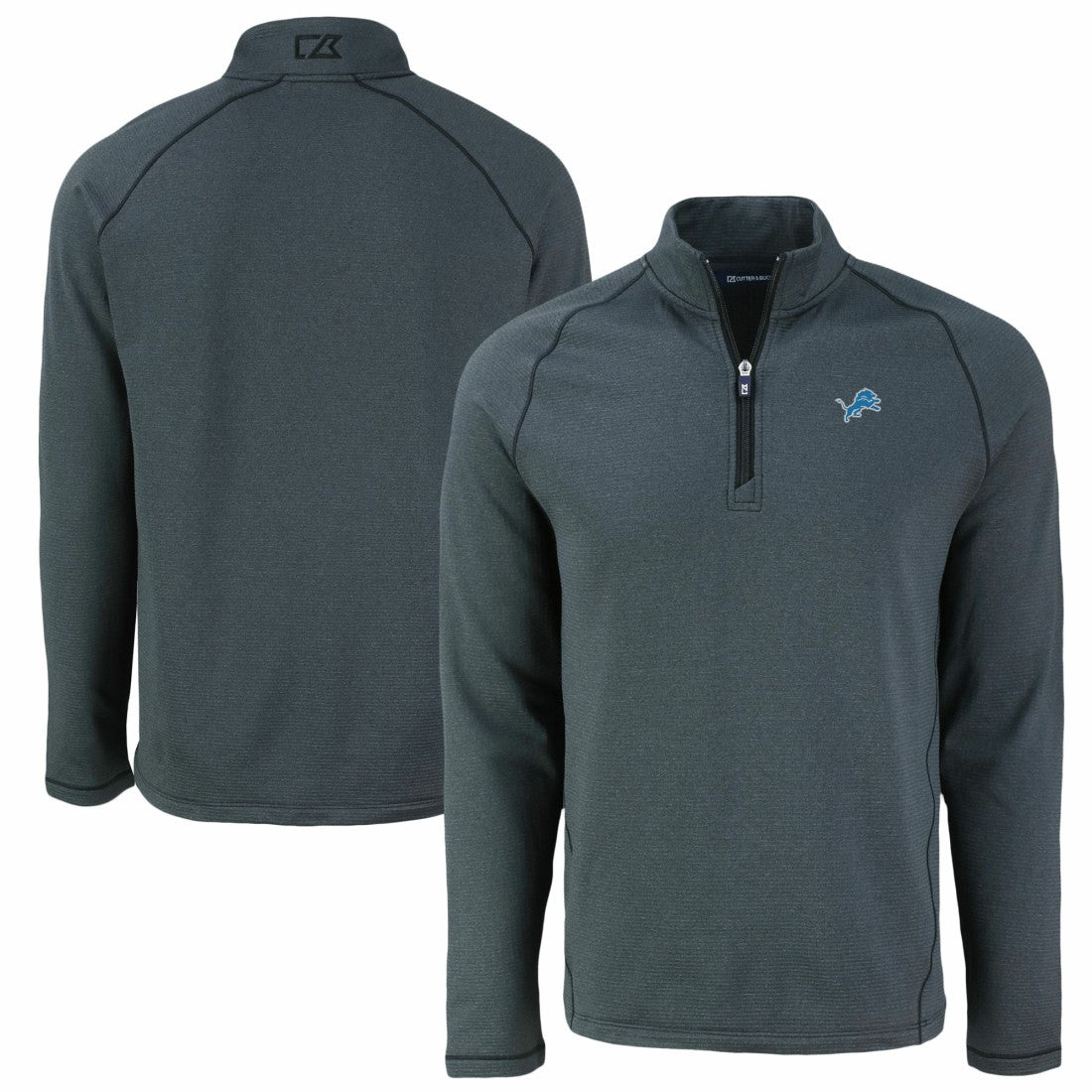 Cutter & Buck Peshastin Eco Fleece Tri-Blend Raglan Recycled Quarter-Zip Jacket - Detroit Lions Jackets