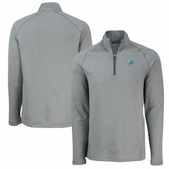 Cutter & Buck Peshastin Eco Fleece Tri-Blend Raglan Recycled Quarter-Zip Jacket - Detroit Lions Jackets