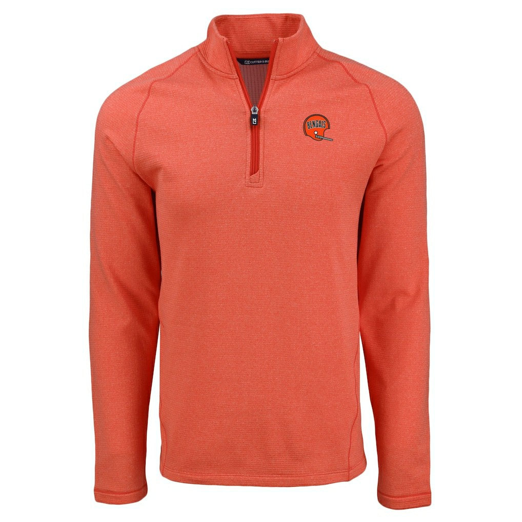 Cutter & Buck Peshastin Eco Fleece Tri-Blend Raglan Recycled Quarter-Zip Jacket - Cincinnati Bengals Jackets