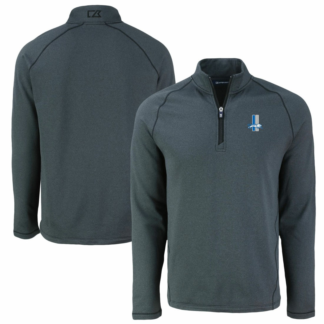 Cutter & Buck Peshastin Eco Fleece Tri-Blend Raglan Recycled Quarter-Zip Jacket - Detroit Lions Jackets