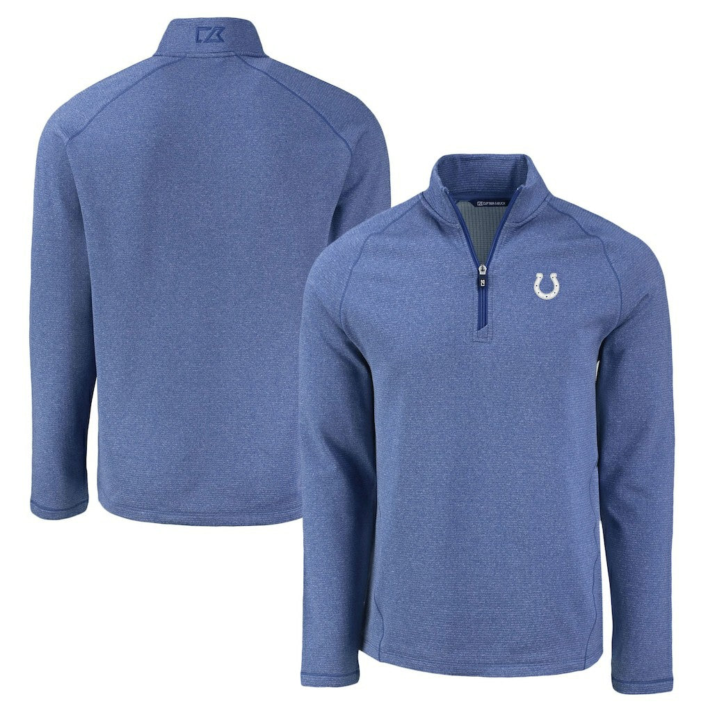 Cutter & Buck Peshastin Eco Fleece Tri-Blend Raglan Recycled Quarter-Zip Jacket - Indianapolis Colts Jackets