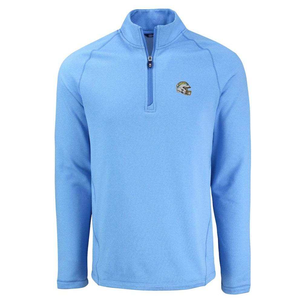 Cutter & Buck Peshastin Eco Fleece Tri-Blend Raglan Recycled Quarter-Zip Jacket - Los Angeles Chargers Jackets
