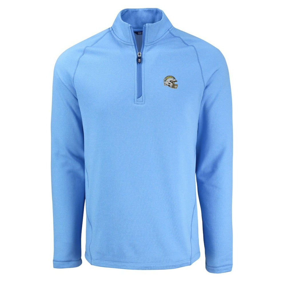Cutter & Buck Peshastin Eco Fleece Tri-Blend Raglan Recycled Quarter-Zip Jacket - Los Angeles Chargers Jackets