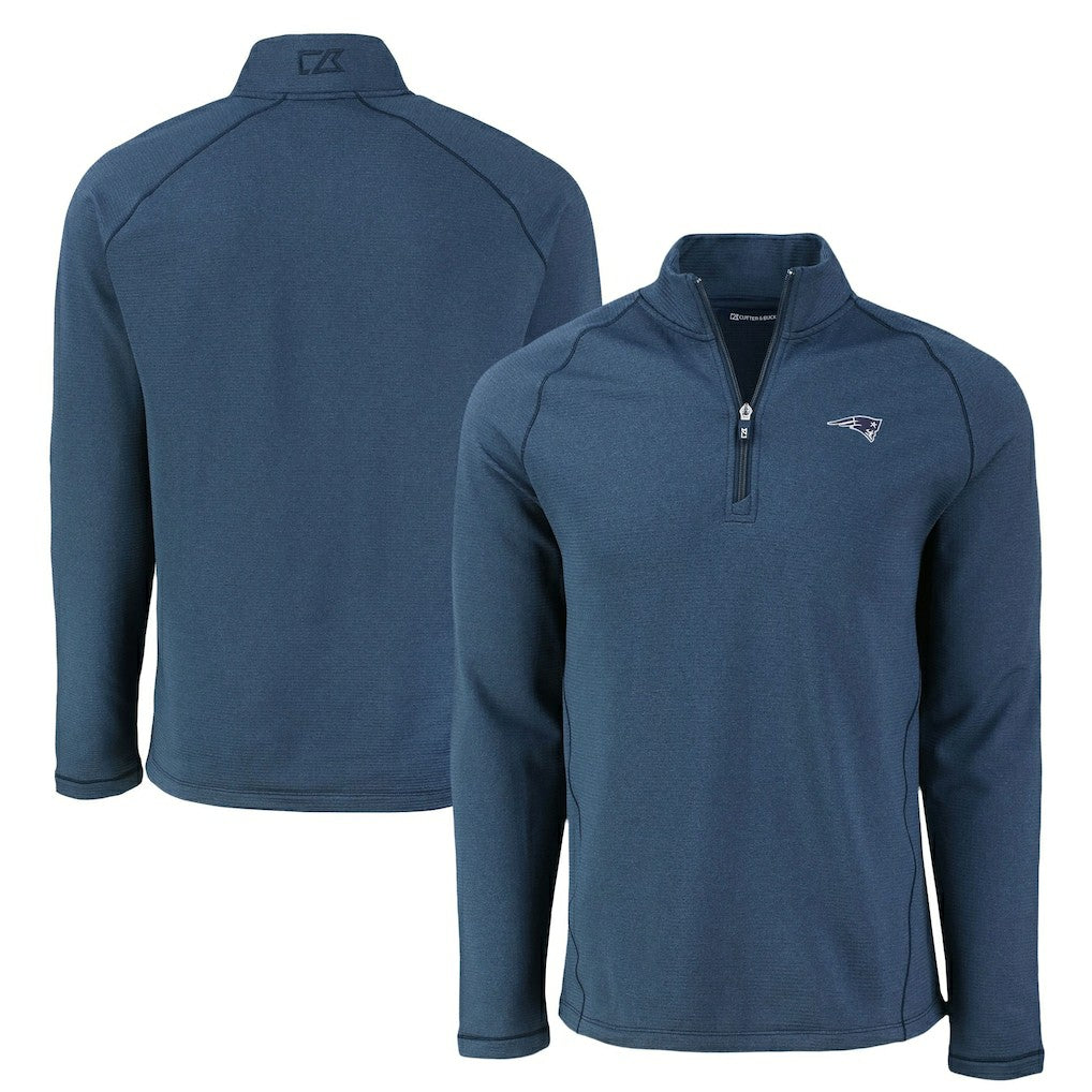 Cutter & Buck Peshastin Eco Fleece Tri-Blend Raglan Recycled Quarter-Zip Jacket - New England Patriots Jackets