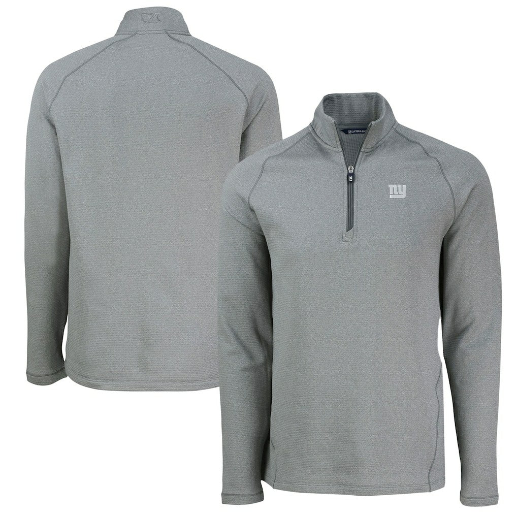 Cutter & Buck Peshastin Eco Fleece Tri-Blend Raglan Recycled Quarter-Zip Jacket - New York Giants Jackets