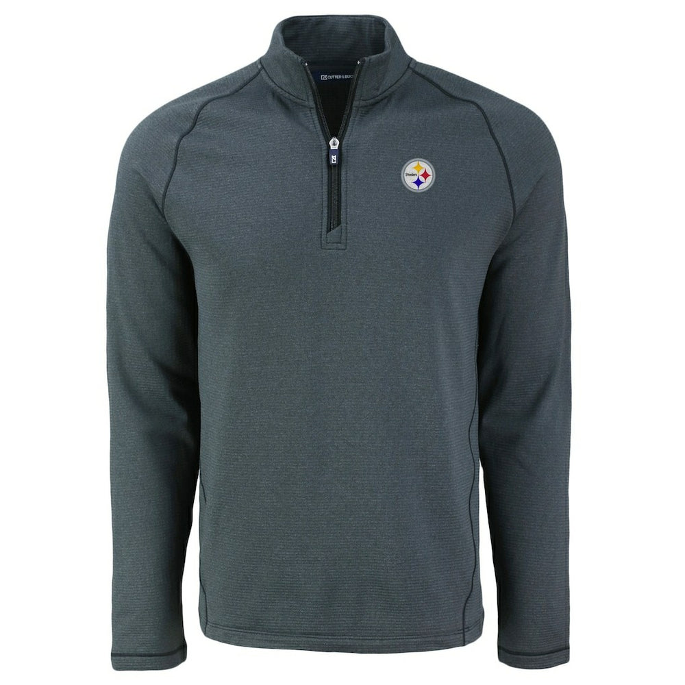 Cutter & Buck Peshastin Eco Fleece Tri-Blend Raglan Recycled Quarter-Zip Jacket - Pittsburgh Steelers Jackets