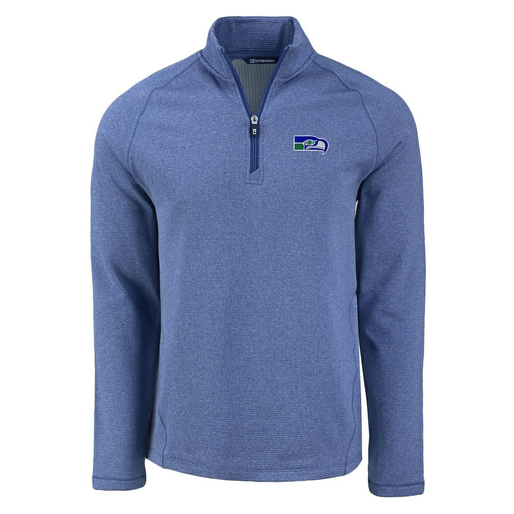 Cutter & Buck Peshastin Eco Fleece Tri-Blend Raglan Recycled Quarter-Zip Jacket - Seattle Seahawks Jackets