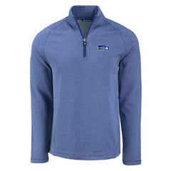 Cutter & Buck Peshastin Eco Fleece Tri-Blend Raglan Recycled Quarter-Zip Jacket - Seattle Seahawks Jackets