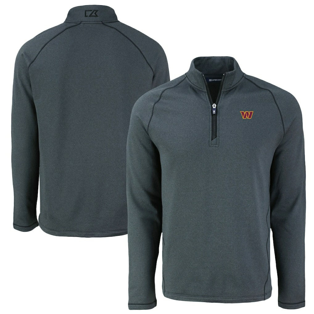 Cutter & Buck Peshastin Eco Fleece Tri-Blend Raglan Recycled Quarter-Zip Jacket - Washington Commanders Jackets