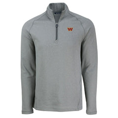 Cutter & Buck Peshastin Eco Fleece Tri-Blend Raglan Recycled Quarter-Zip Jacket - Washington Commanders Jackets