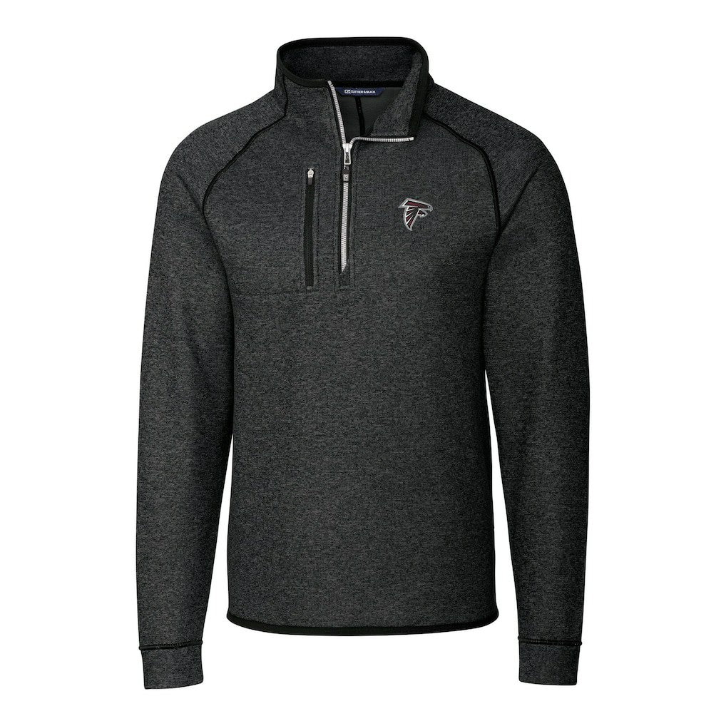 Cutter & Buck Big & Tall Mainsail Sweater-Knit Raglan Half-Zip Jacket - Atlanta Falcons Jackets