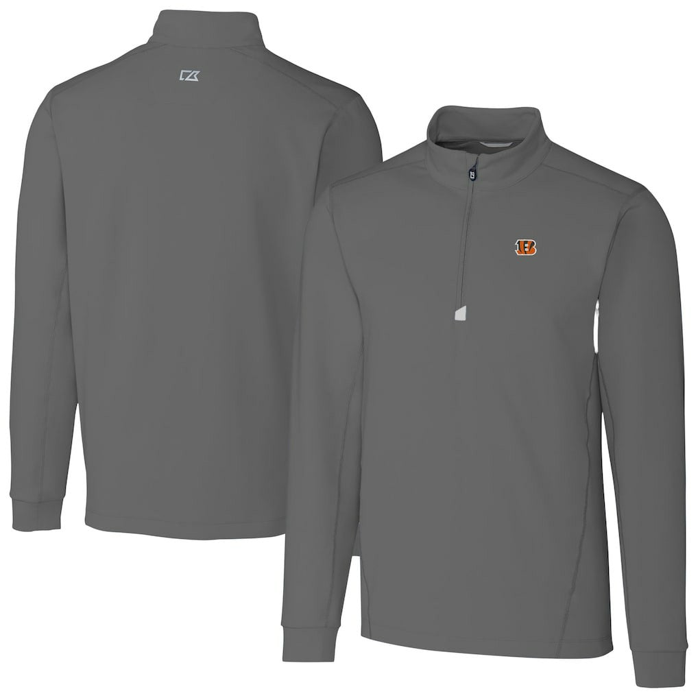 Cutter & Buck Big & Tall Traverse Stretch Quarter-Zip Top - Cincinnati Bengals Tops