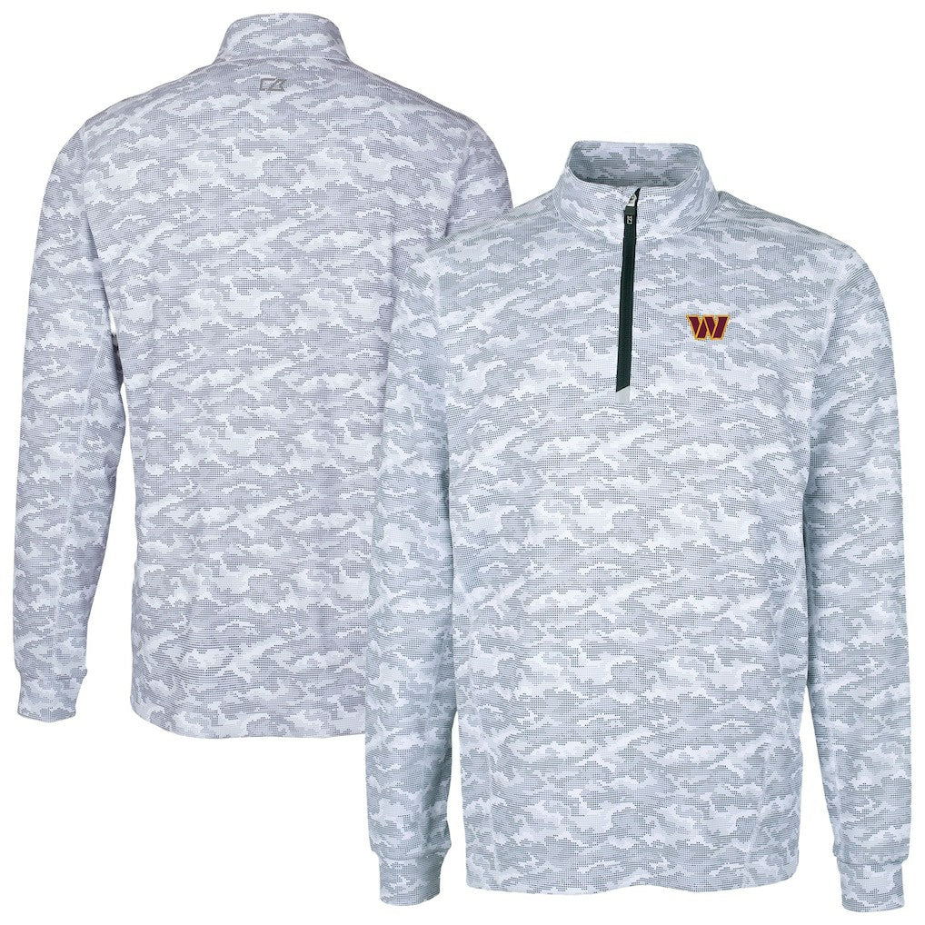Cutter & Buck Big & Tall Traverse Eco Camo Tri-Blend DryTec Quarter-Zip Jacket - Washington Commanders Jackets