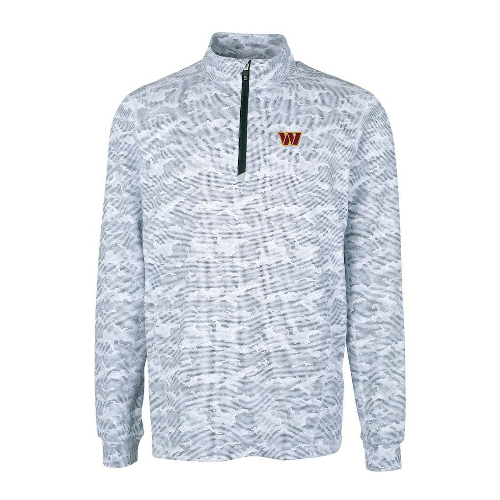 Cutter & Buck Big & Tall Traverse Eco Camo Tri-Blend DryTec Quarter-Zip Jacket - Washington Commanders Jackets