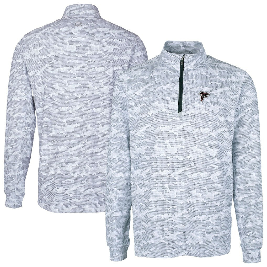 Cutter & Buck Big & Tall Traverse Eco Camo Tri-Blend DryTec Quarter-Zip Jacket - Atlanta Falcons Jackets