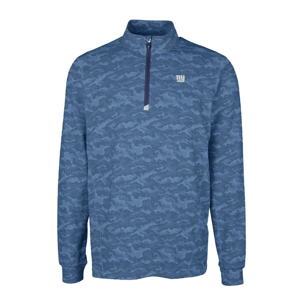 Cutter & Buck Big & Tall Traverse Stretch Eco Camo Print DryTec Quarter-Zip Top - New York Giants Tops