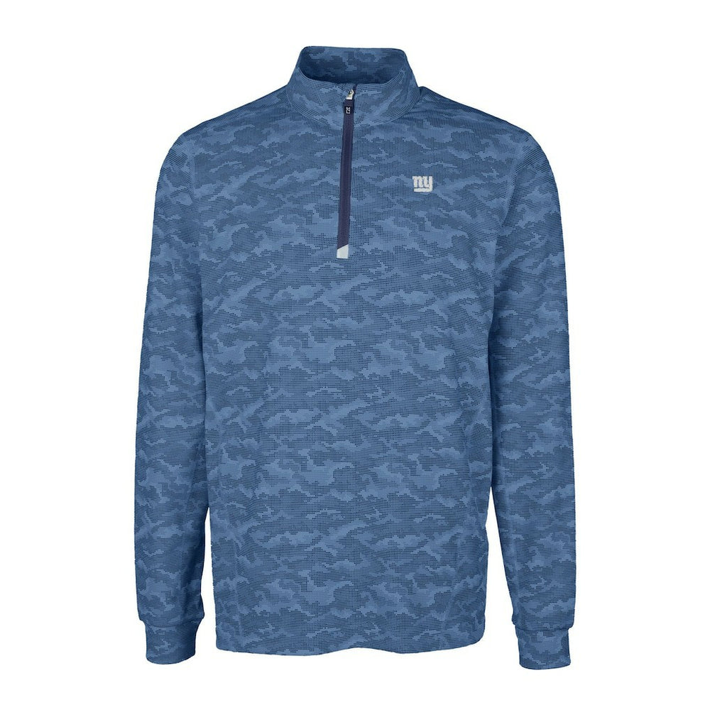 Cutter & Buck Big & Tall Traverse Stretch Eco Camo Print DryTec Quarter-Zip Top - New York Giants Tops