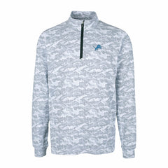 Cutter & Buck Big & Tall Traverse Eco Camo Tri-Blend DryTec Quarter-Zip Jacket - Detroit Lions Jackets