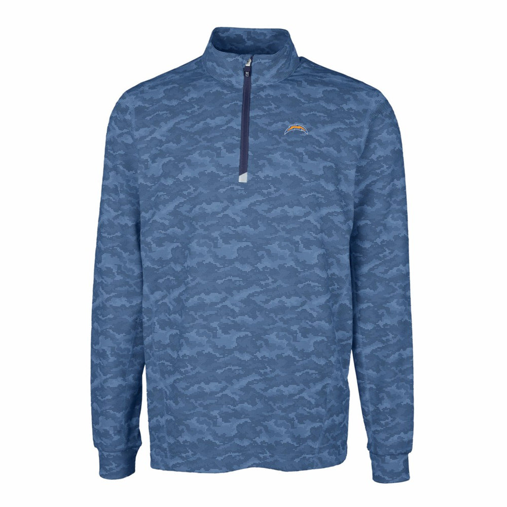 Cutter & Buck Big & Tall Traverse Eco Camo Tri-Blend DryTec Quarter-Zip Jacket - Los Angeles Chargers Jackets
