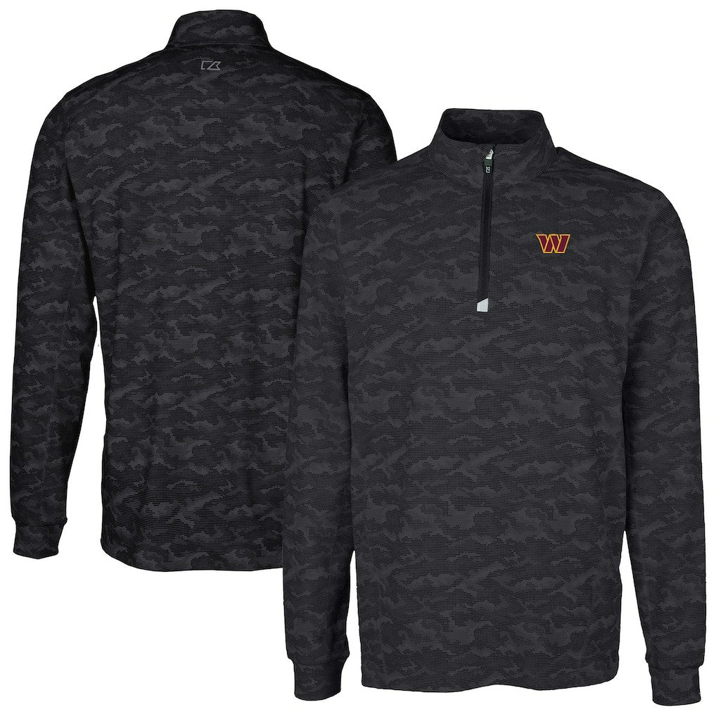 Cutter & Buck Big & Tall Traverse Eco Camo Tri-Blend DryTec Quarter-Zip Jacket - Washington Commanders Jackets