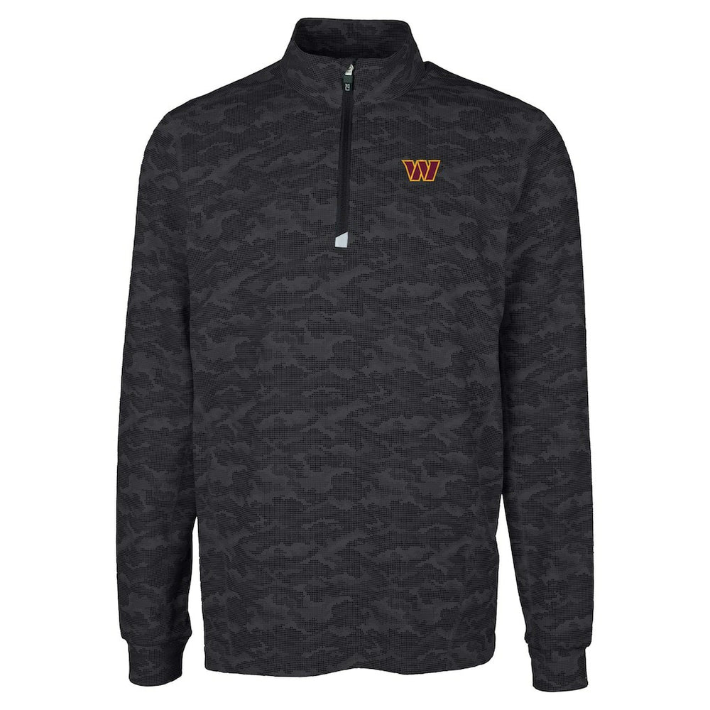 Cutter & Buck Big & Tall Traverse Eco Camo Tri-Blend DryTec Quarter-Zip Jacket - Washington Commanders Jackets