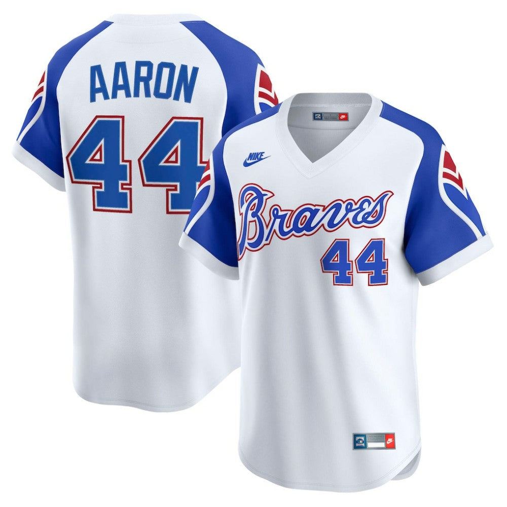 White Hank Aaron Atlanta Braves Nike Throwback Cooperstown Collection Limited Jersey