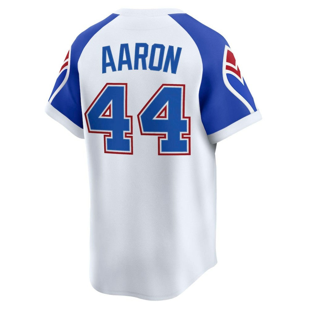 White Hank Aaron Atlanta Braves Nike Throwback Cooperstown Collection Limited Jersey