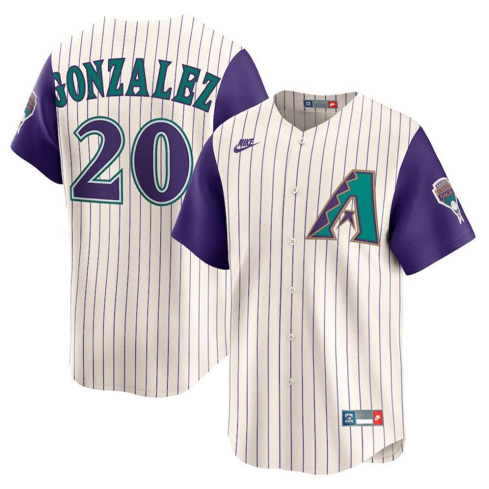 Cream Luis Gonzalez Arizona Diamondbacks Nike Throwback Cooperstown Collection Limited Jersey