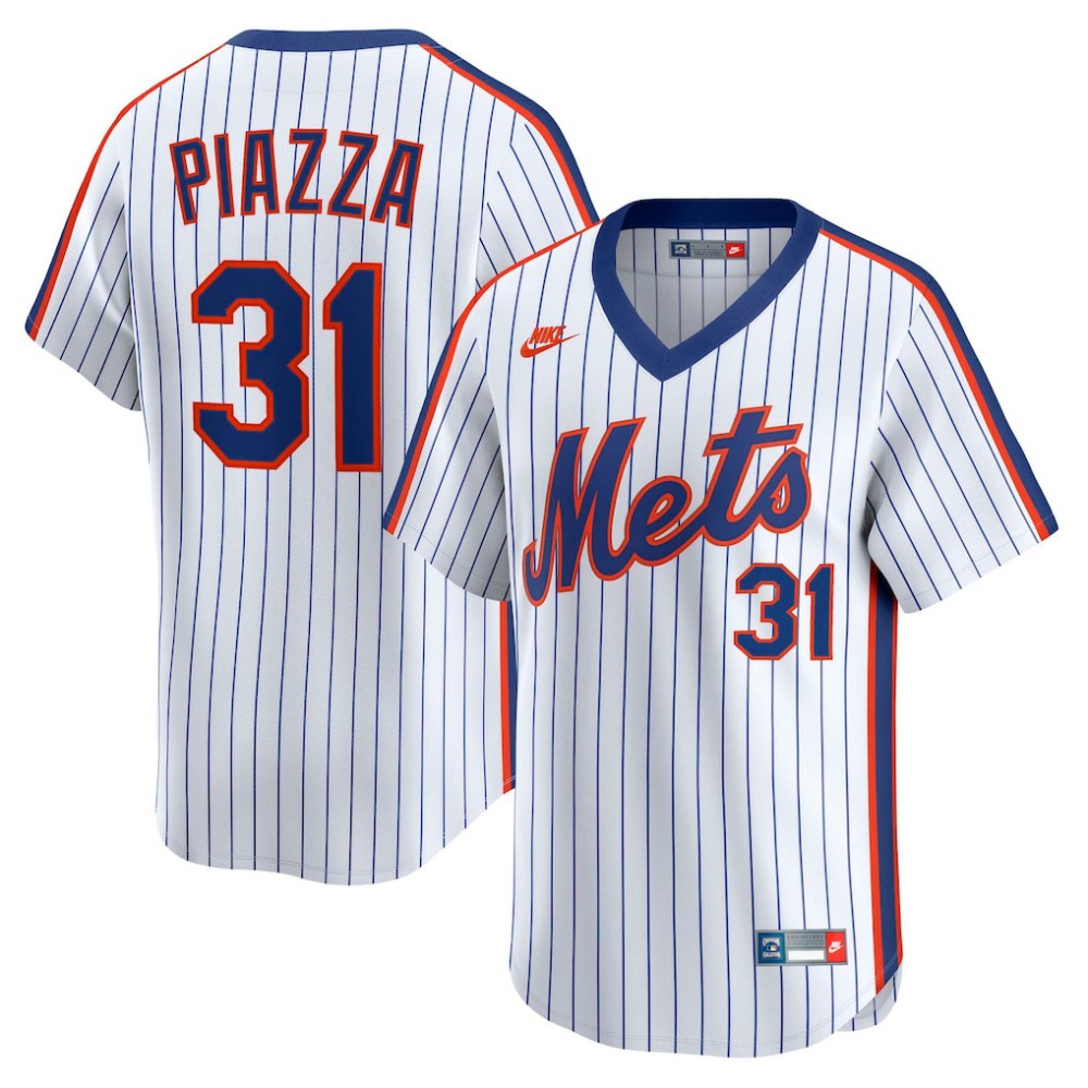 White Mike Piazza New York Mets Nike Throwback Cooperstown Collection Limited Jersey