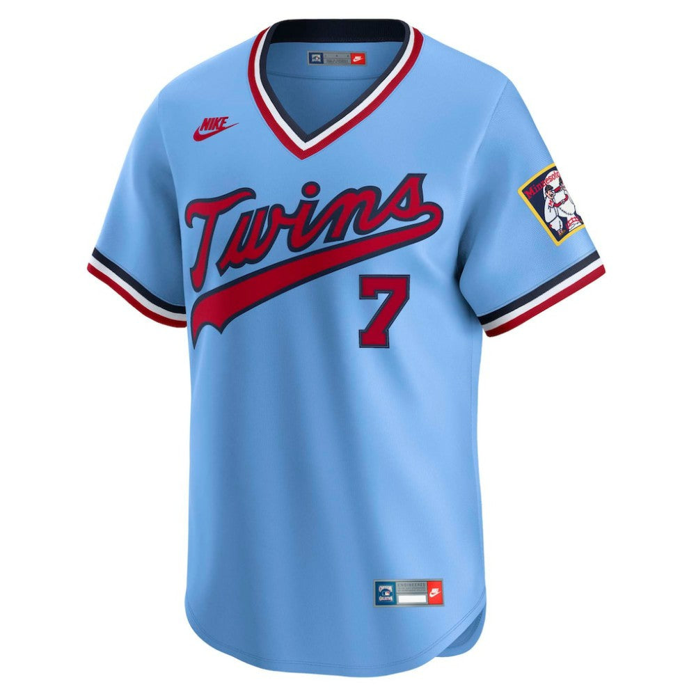 Light Blue Joe Mauer Minnesota Twins Nike Throwback Cooperstown Collection Limited Jersey
